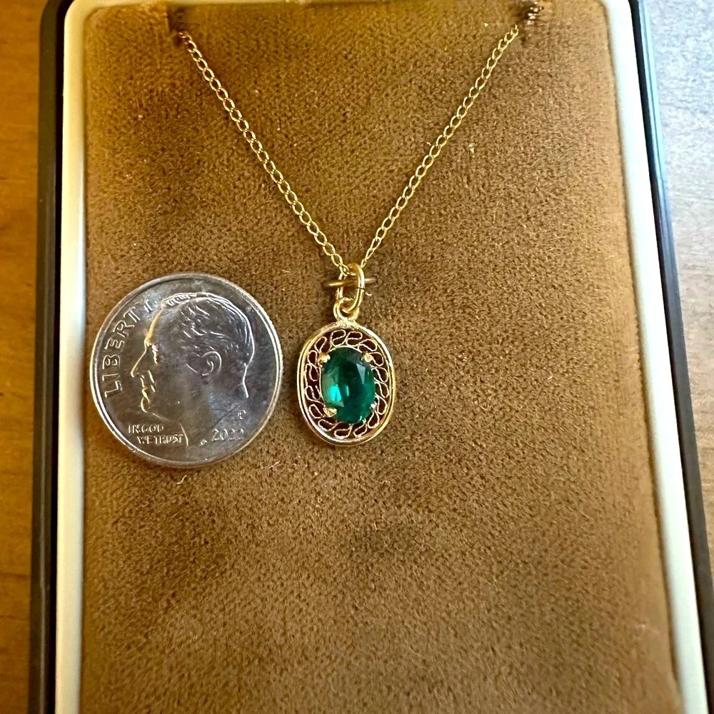 B.A. Ballou & Co. 14K Gold Overlay Pendant with a Topaz Necklace